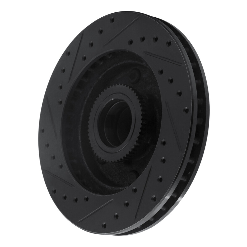 Chevrolet C2500 Brake Rotor (1) - Front Right - R1 Concepts - Drilled & Slotted - Black - `94-`02